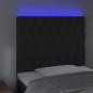 Preview: LED Kopfteil Schwarz 90x7x118/128 cm Samt