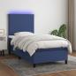 Preview: ARDEBO.de - Boxspringbett mit Matratze & LED Blau 90x200 cm Stoff