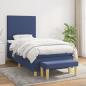 Preview: ARDEBO.de - Boxspringbett mit Matratze Blau 90x200 cm Stoff