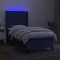 Preview: Boxspringbett mit Matratze & LED Blau 90x200 cm Stoff