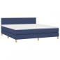 Preview: Boxspringbett mit Matratze Blau 180x200 cm Stoff