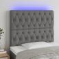 Preview: ARDEBO.de - LED Kopfteil Dunkelgrau 100x7x118/128 cm Stoff