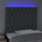 Preview: LED Kopfteil Dunkelgrau 100x7x118/128 cm Stoff