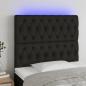 Preview: ARDEBO.de - LED Kopfteil Schwarz 100x7x118/128 cm Stoff