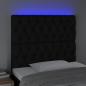 Preview: LED Kopfteil Schwarz 100x7x118/128 cm Stoff