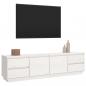 Preview: TV-Schrank Weiß 176x37x47,5 cm Massivholz Kiefer