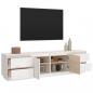 Preview: TV-Schrank Weiß 176x37x47,5 cm Massivholz Kiefer