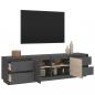 Preview: TV-Schrank Grau 176x37x47,5 cm Massivholz Kiefer