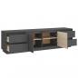 Preview: TV-Schrank Grau 176x37x47,5 cm Massivholz Kiefer