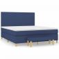 Preview: Boxspringbett mit Matratze Blau 180x200 cm Stoff