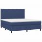 Preview: Boxspringbett mit Matratze Blau 180x200 cm Stoff