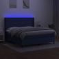 Preview: Boxspringbett mit Matratze & LED Blau 180x200 cm Stoff