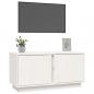 Preview: TV-Schrank Weiß 80x35x40,5 cm Massivholz Kiefer