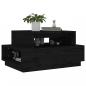 Preview: Couchtisch Schwarz 80x55x40,5 cm Massivholz Kiefer