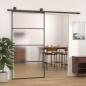 Preview: ARDEBO.de - Schiebetür ESG Glas und Aluminium mattiert 102,5x205 cm Schwarz