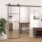 Preview: ARDEBO.de - Schiebetür ESG-Glas und Aluminium 76x205 cm Schwarz