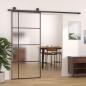 Preview: ARDEBO.de - Schiebetür ESG-Glas und Aluminium mattiert 90x205 cm Schwarz