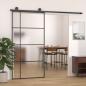 Preview: ARDEBO.de - Schiebetür ESG Glas und Aluminium mattiert 102,5x205 cm Schwarz