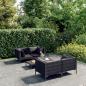 Preview: ARDEBO.de - 5-tlg. Garten-Lounge-Set mit Kissen Poly Rattan Dunkelgrau