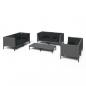 Preview: 7-tlg. Garten-Lounge-Set mit Kissen Poly Rattan Dunkelgrau