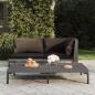 Preview: ARDEBO.de - Gartensofa mit Kissen Halbrundes Poly Rattan