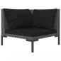 Preview: Gartensofa mit Kissen Halbrundes Poly Rattan