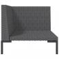 Preview: Gartensofa mit Kissen Halbrundes Poly Rattan