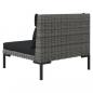 Preview: Gartensofas 2 Stk. mit Kissen Halbrundes Poly Rattan