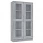 Preview: Vitrinenschrank Grau Sonoma 82,5x30,5x150 cm Holzwerkstoff