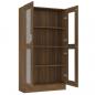 Preview: Vitrinenschrank Braun Eiche-Optik 82,5x30,5x150cm Holzwerkstoff