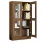 Preview: Vitrinenschrank Braun Eiche-Optik 82,5x30,5x150cm Holzwerkstoff