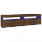 Preview: TV-Schrank mit LED-Leuchten 2Stk. Braun Eichen-Optik 75x35x40cm