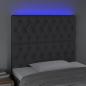 Preview: LED Kopfteil Dunkelgrau 90x7x118/128 cm Stoff