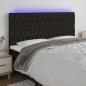 Preview: ARDEBO.de - LED Kopfteil Schwarz 180x7x118/128 cm Stoff