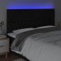 Preview: LED Kopfteil Schwarz 180x7x118/128 cm Stoff