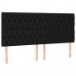 Preview: LED Kopfteil Schwarz 180x7x118/128 cm Stoff