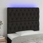 Preview: ARDEBO.de - LED Kopfteil Schwarz 90x7x118/128 cm Stoff