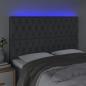 Preview: LED Kopfteil Dunkelgrau 160x7x118/128 cm Stoff