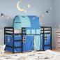 Preview: ARDEBO.de - Kinderhochbett mit Tunnel Blau 80x200 cm Massivholz Kiefer