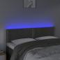 Preview: LED Kopfteil Dunkelgrau 144x5x78/88 cm Samt