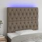 Preview: ARDEBO.de - LED Kopfteil Taupe 100x7x118/128 cm Stoff