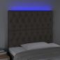 Preview: LED Kopfteil Taupe 100x7x118/128 cm Stoff