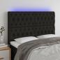 Preview: ARDEBO.de - LED Kopfteil Schwarz 160x7x118/128 cm Stoff