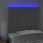 Preview: LED Kopfteil Hellgrau 90x7x118/128 cm Samt