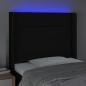 Preview: LED Kopfteil Schwarz 93x16x118/128 cm Stoff