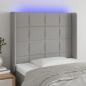 Preview: ARDEBO.de - LED Kopfteil Hellgrau 103x16x118/128 cm Stoff