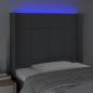 Preview: LED Kopfteil Dunkelgrau 103x16x118/128 cm Stoff