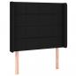 Preview: LED Kopfteil Schwarz 103x16x118/128 cm Stoff