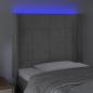 Preview: LED Kopfteil Hellgrau 93x16x118/128 cm Samt