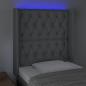 Preview: LED Kopfteil Hellgrau 83x16x118/128 cm Stoff